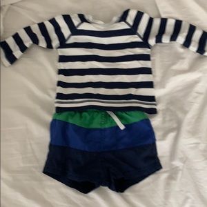 Hanna Andersson rash guard and shorts